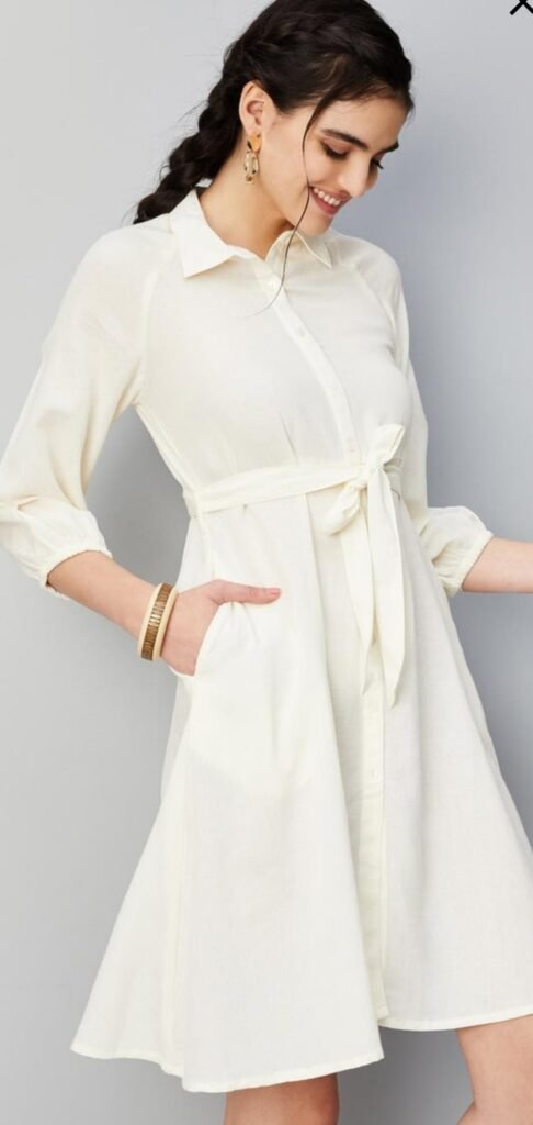 women solid shirt dress